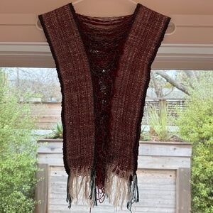 Genie the Weaver Handmade Knit Shawl Vest Vintage